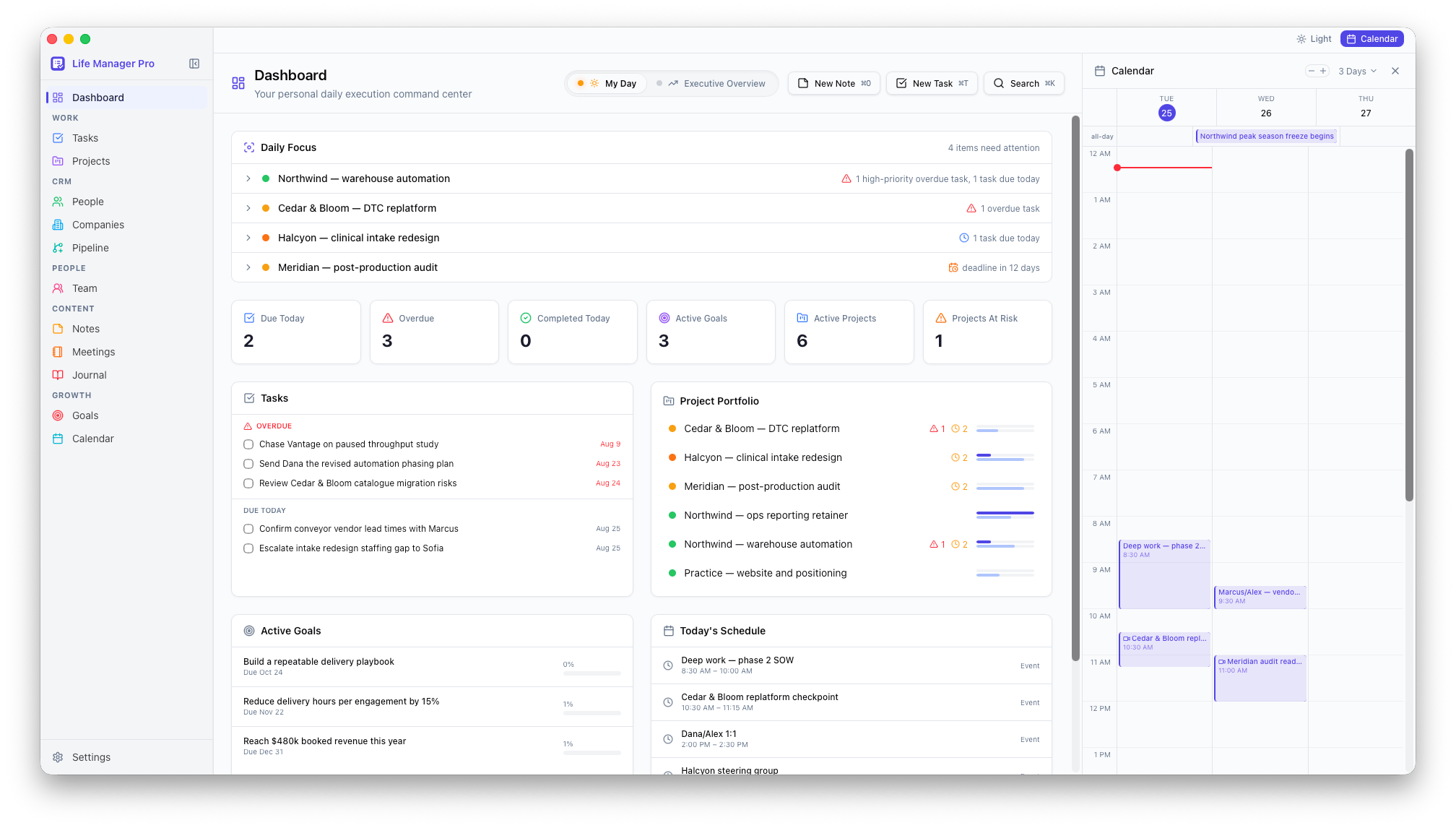 Daytactic dashboard (light)